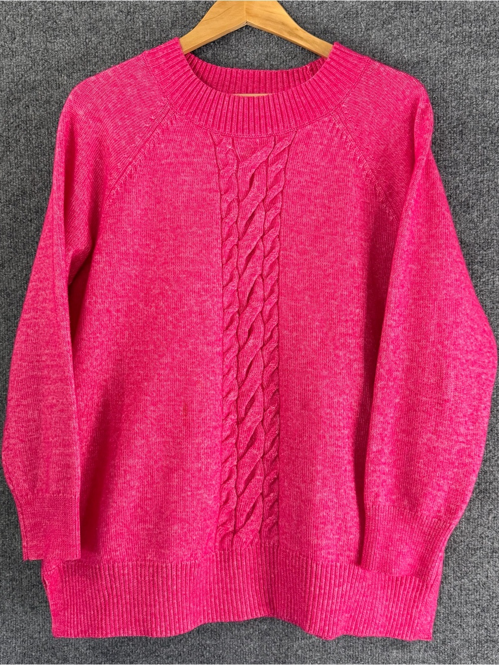 Talbots Womens Hot Pink Pull On Sweater Size 1X Long Sleeve
